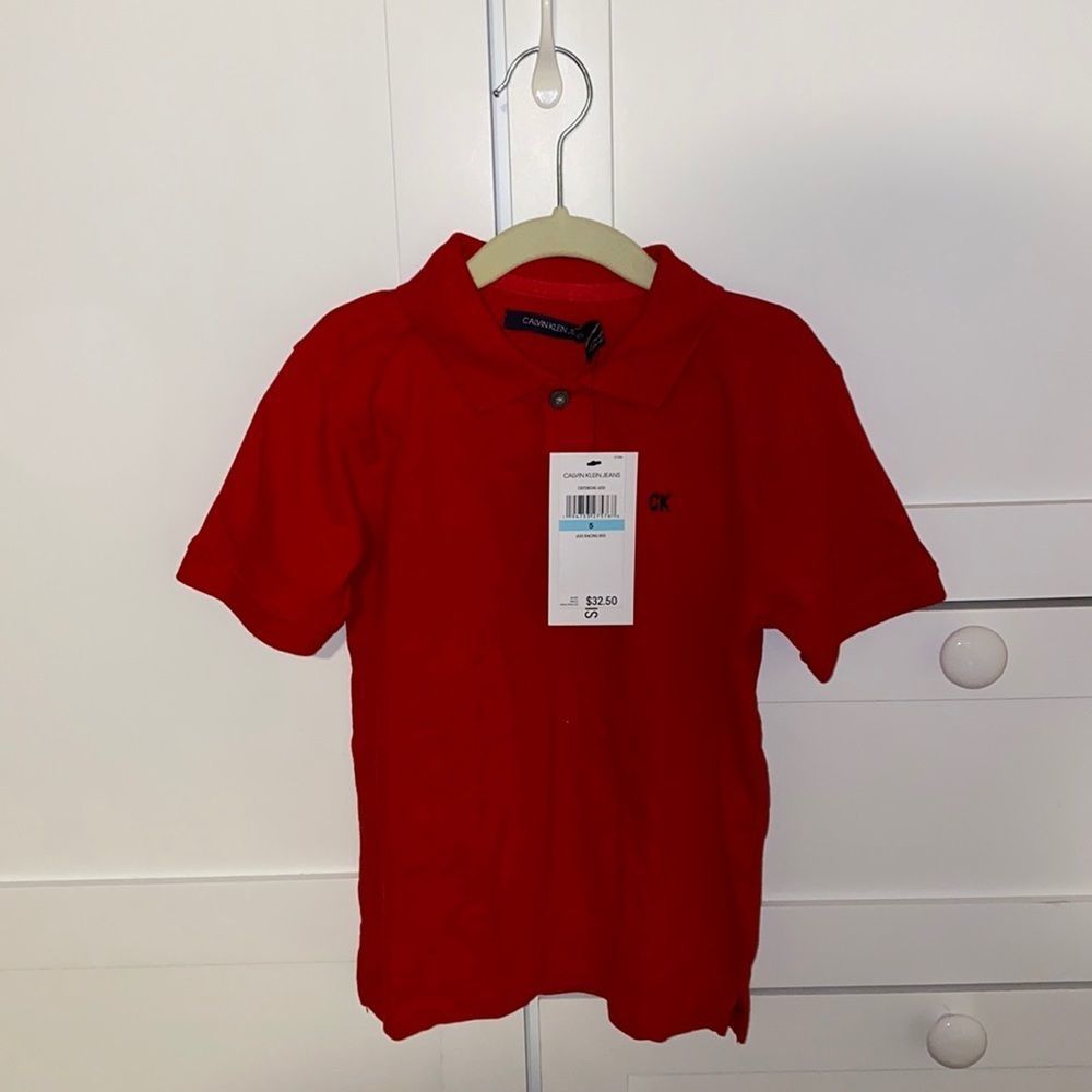 Calvin Klein kids polo RED SIZE 5 NWT